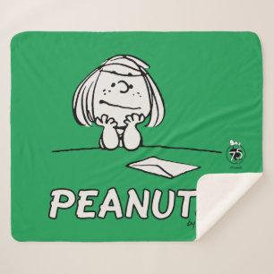 Peanuts   Peppermint Patty Thoughts Sherpa Blanket