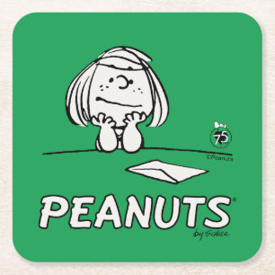 Peanuts   Peppermint Patty Thoughts Square Paper Coaster
