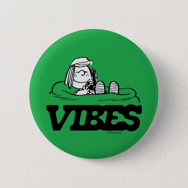 Peanuts | Peppermint Patty Vibes 6 Cm Round Badge (Front)