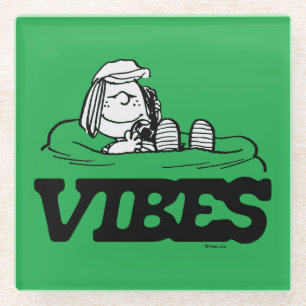Peanuts   Peppermint Patty Vibes Glass Coaster