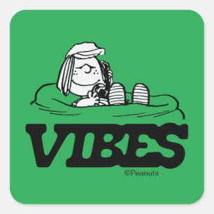 Peanuts   Peppermint Patty Vibes Square Sticker