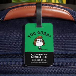 Peanuts   Peppermint Patty You Good? Luggage Tag