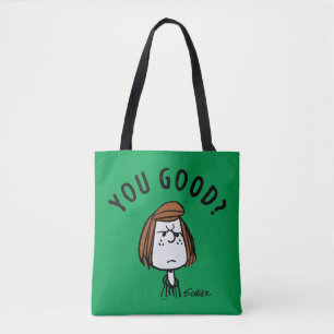 Peanuts   Peppermint Patty You Good? Tote Bag