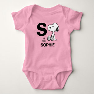PEANUTS   Personalised Snoopy Baby Bodysuit