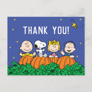 Peanuts   Pumpkin Baby Shower Thank You Holiday Postcard