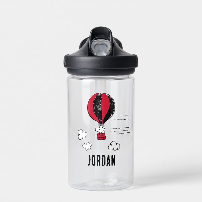 PEANUTS | Red & Black Pattern | Add Your Name Water Bottle (Front)