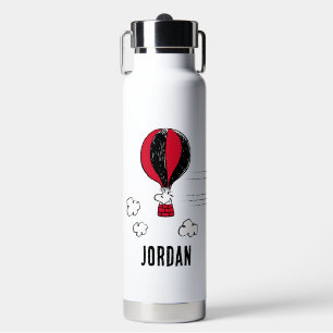 PEANUTS   Red & Black Pattern   Add Your Name Water Bottle