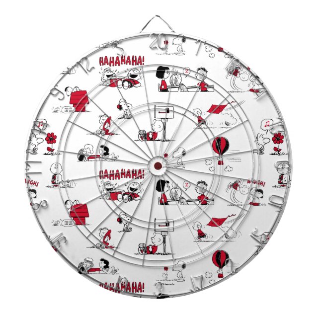 PEANUTS | Red & Black Pattern Dartboard (Front)