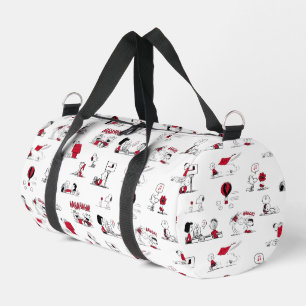 PEANUTS   Red & Black Pattern Duffle Bag