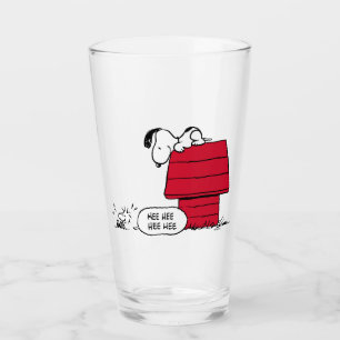 PEANUTS Red & Black Pattern Glass