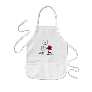 PEANUTS Red & Black Pattern Kids Apron