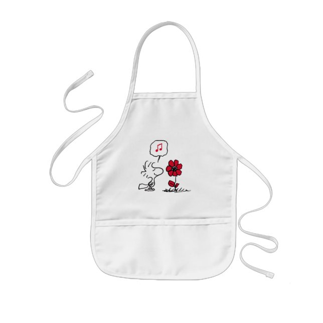 PEANUTS | Red & Black Pattern Kids Apron (Front)