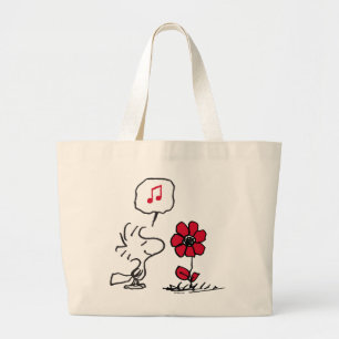 PEANUTS   Red & Black Pattern Large Tote Bag