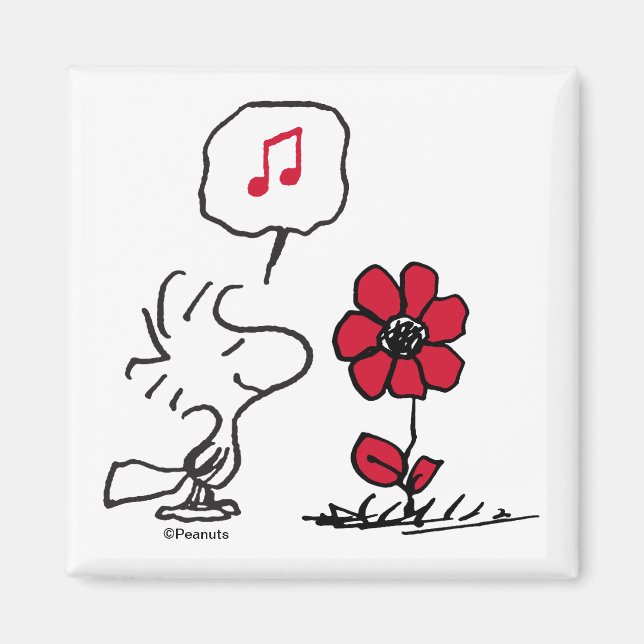 PEANUTS | Red & Black Pattern Magnet (Front)