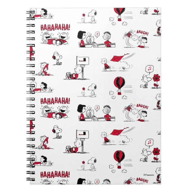PEANUTS | Red & Black Pattern Notebook (Front)