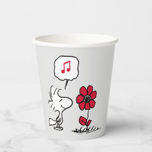 PEANUTS | Red & Black Pattern Paper Cups (Front)
