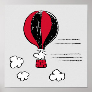 PEANUTS Red & Black Pattern Poster