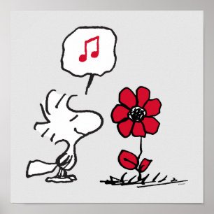 PEANUTS Red & Black Pattern Poster