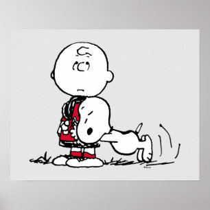 PEANUTS Red & Black Pattern Poster