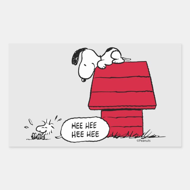 PEANUTS | Red & Black Pattern Rectangular Sticker (Front)