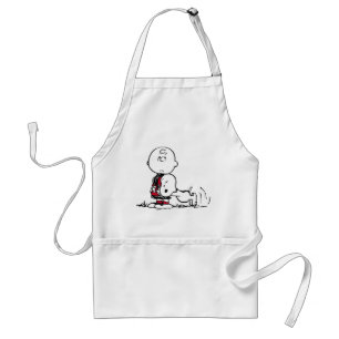 PEANUTS   Red & Black Pattern Standard Apron