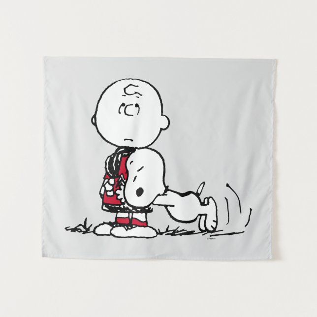 PEANUTS | Red & Black Pattern Tapestry (Front (Horizontal))