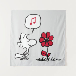 PEANUTS Red & Black Pattern Tapestry
