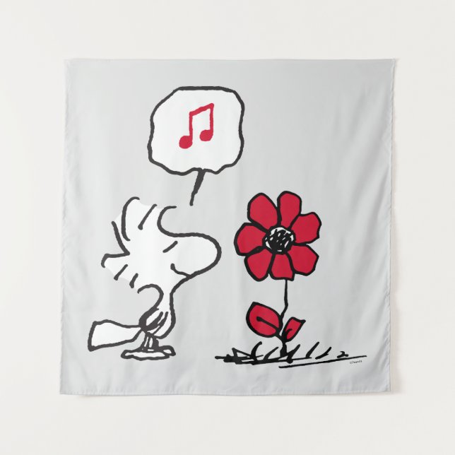 PEANUTS | Red & Black Pattern Tapestry (Front)