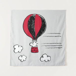 PEANUTS Red & Black Pattern Tapestry