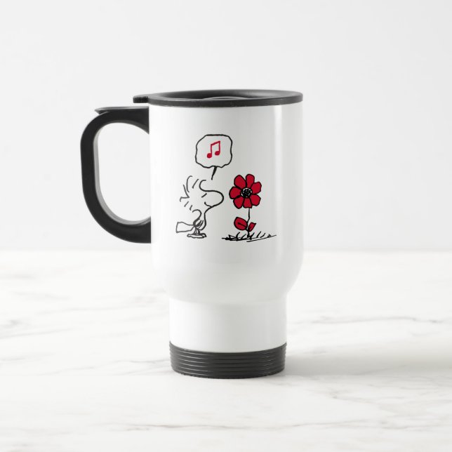 PEANUTS | Red & Black Pattern Travel Mug (Left)