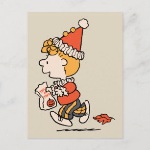 Peanuts Sally Clown Costume Halloween Postcard