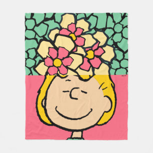 Peanuts   Sally Half & Half Flowers Fleece Blanket