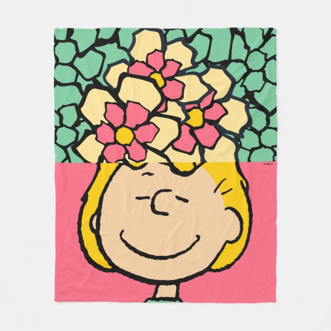 Peanuts | Sally Half & Half Flowers Fleece Blanket (Front)