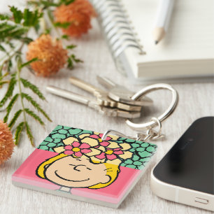 Peanuts   Sally Half & Half Flowers Key Ring