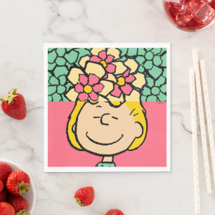 Peanuts   Sally Half & Half Flowers Napkin