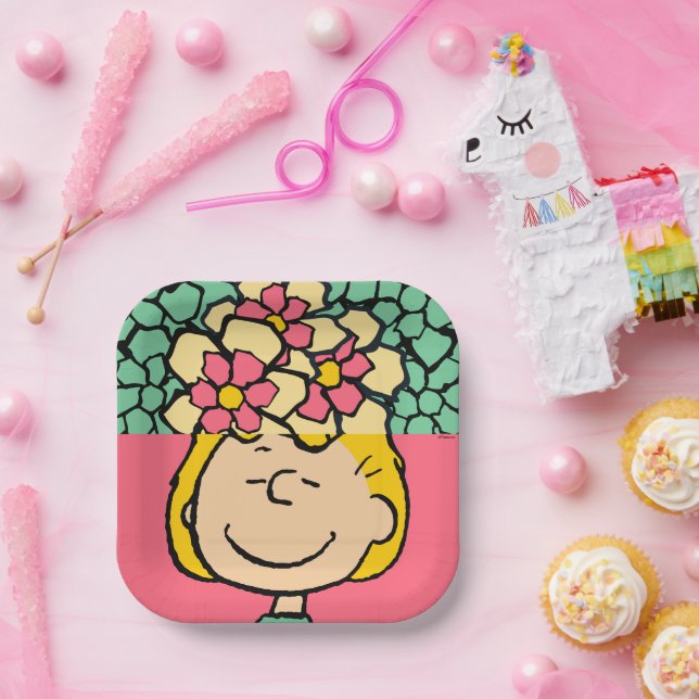 Peanuts | Sally Half & Half Flowers Paper Plate (Party)