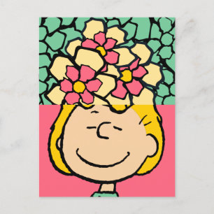 Peanuts Sally Half & Half Flowers Postcard