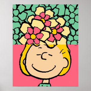 Peanuts Sally Half & Half Flowers Poster