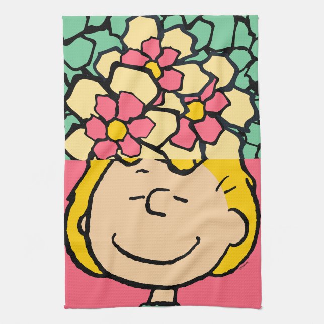 Peanuts | Sally Half & Half Flowers Tea Towel (Vertical)