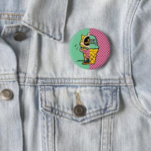 Peanuts   Sally Ice Cream Half & Half 6 Cm Round Badge