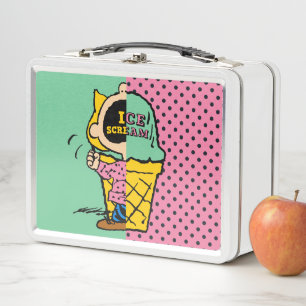 Peanuts   Sally Ice Cream Half & Half Metal Lunch Box