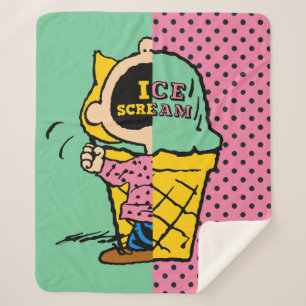 Peanuts   Sally Ice Cream Half & Half Sherpa Blanket