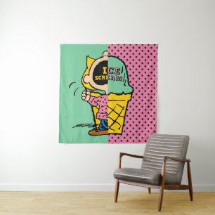 Peanuts Sally Ice Cream Half & Half Tapestry