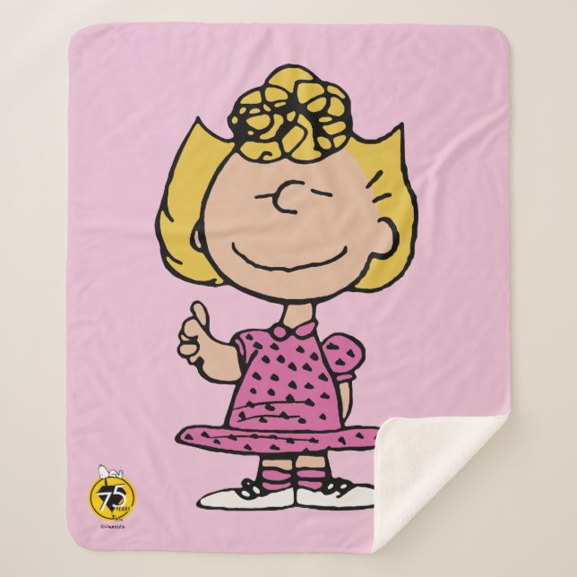 Peanuts | Sally Super Smile Sherpa Blanket (Front)