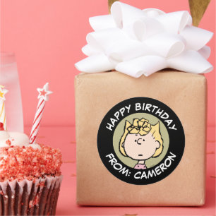 Peanuts Sally's Faces Happy Birthday Classic Round Sticker