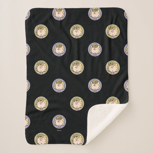 Peanuts | Sally's Faces Sherpa Blanket (Front)