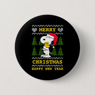 Peanuts Santa Claus Hug  6 Cm Round Badge