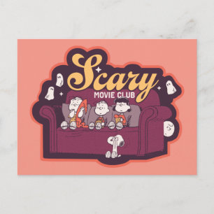 Peanuts Scary Movie Club Halloween Couch Postcard