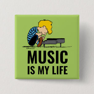 Peanuts   Schroeder 15 Cm Square Badge