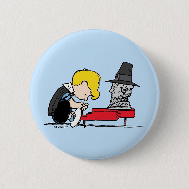 Peanuts | Schroeder Pilgrim 6 Cm Round Badge (Front)